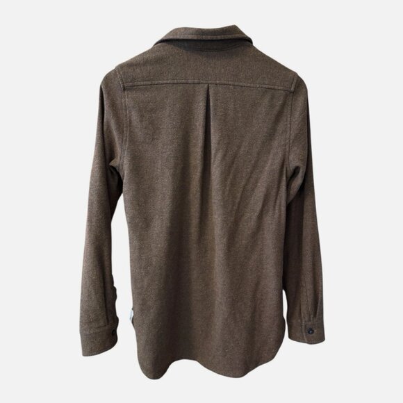 ANIAN Cotton Blend Brown Button Front Long Sleeve Shirt Made in Canada Women XS - Picture 7 of 8